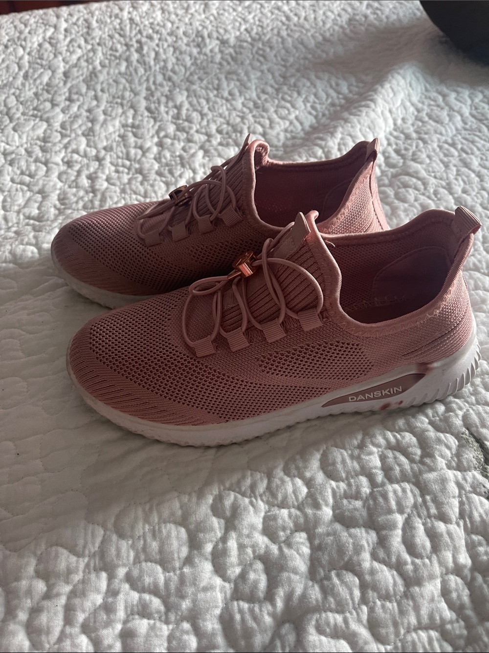 Danskin Women's Dusty Rose Knit Slip-On Athletic Sneakers